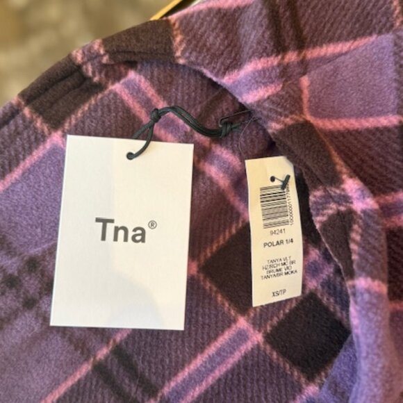 NWT Women's TNA Purple Plaid Fleece in XS - Picture 5 of 7